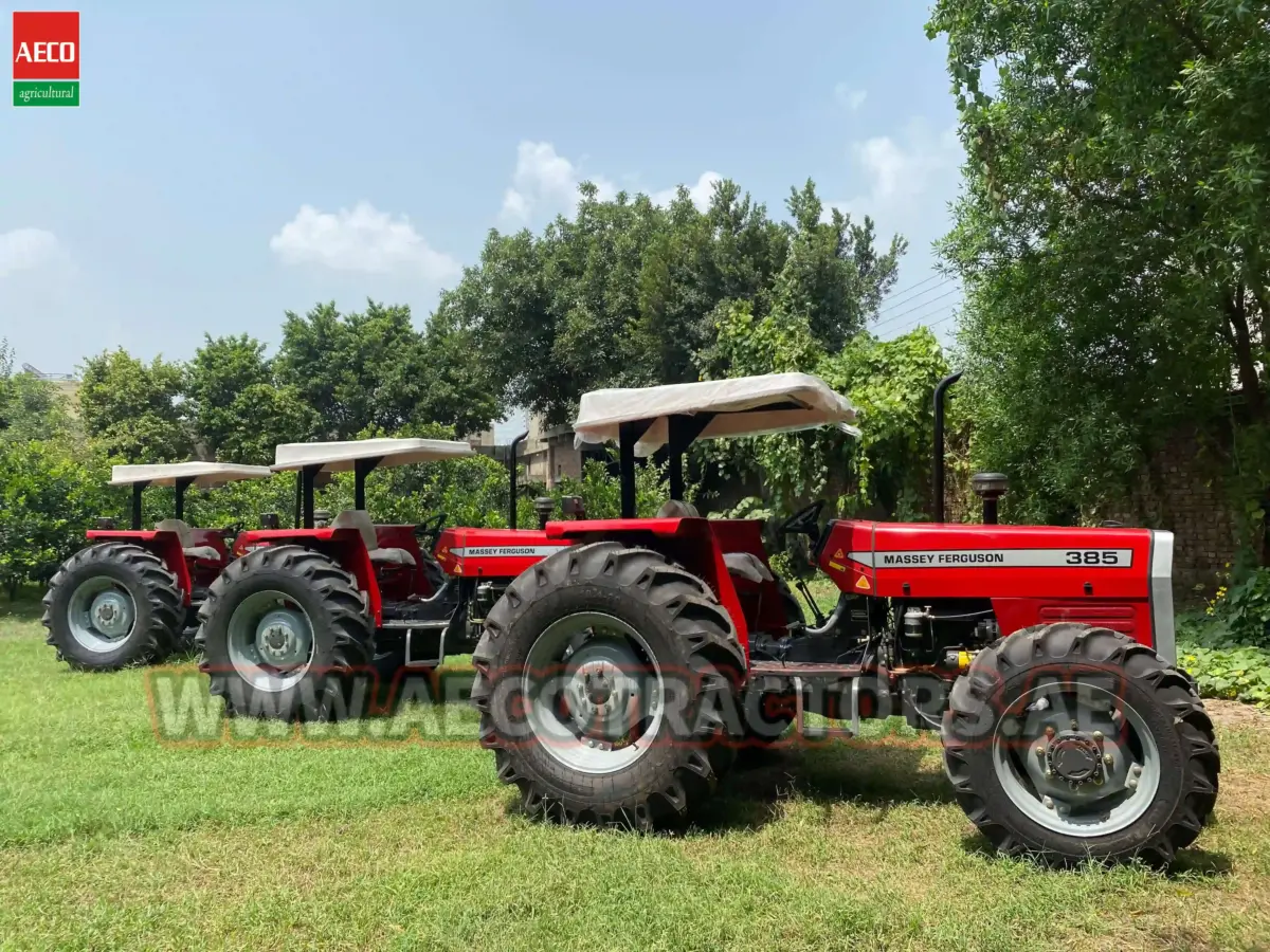 Massey Ferguson 385 4WD tractor in a Kenyan field