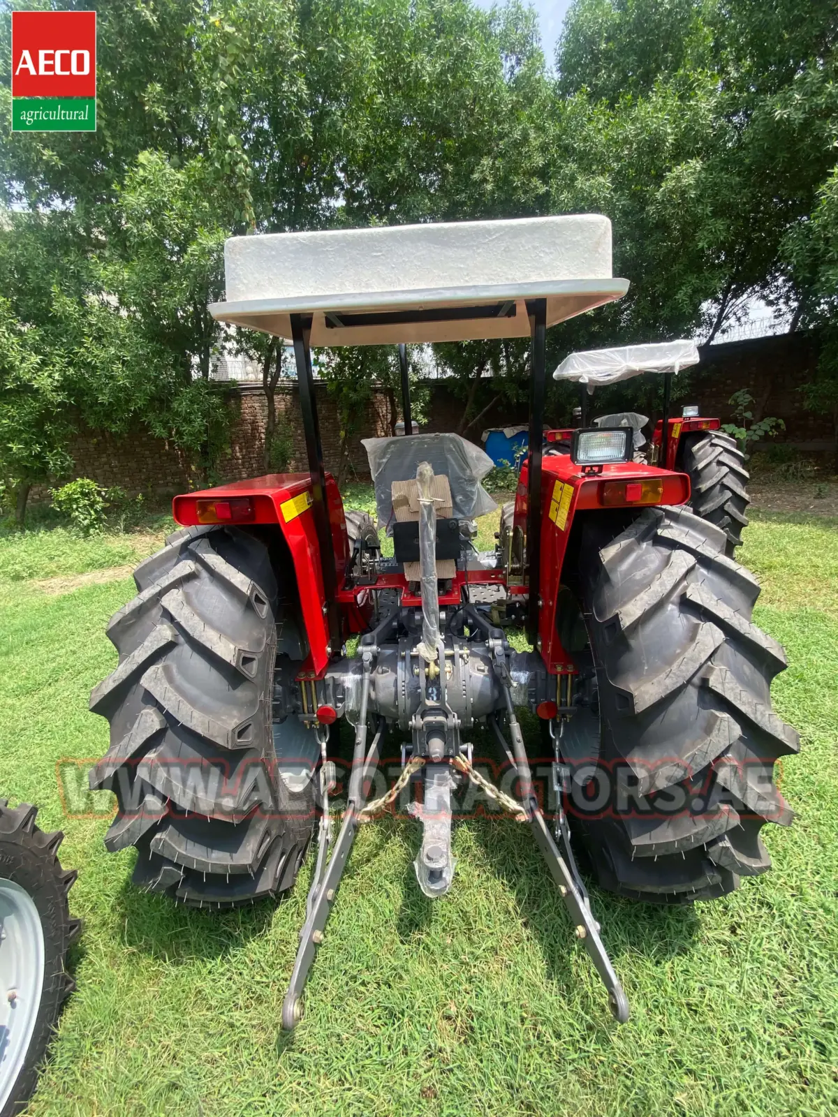 Back View of MF 385 Tractor