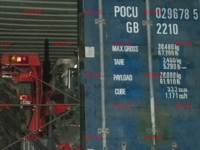 Securely lashed Massey Ferguson tractors destined for Port Sohar