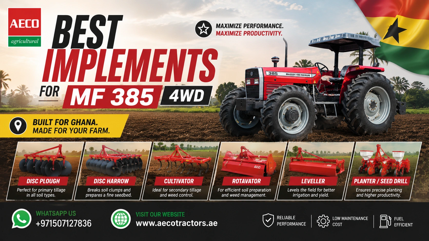 Best Implements for MF 385 4WD in Ghana