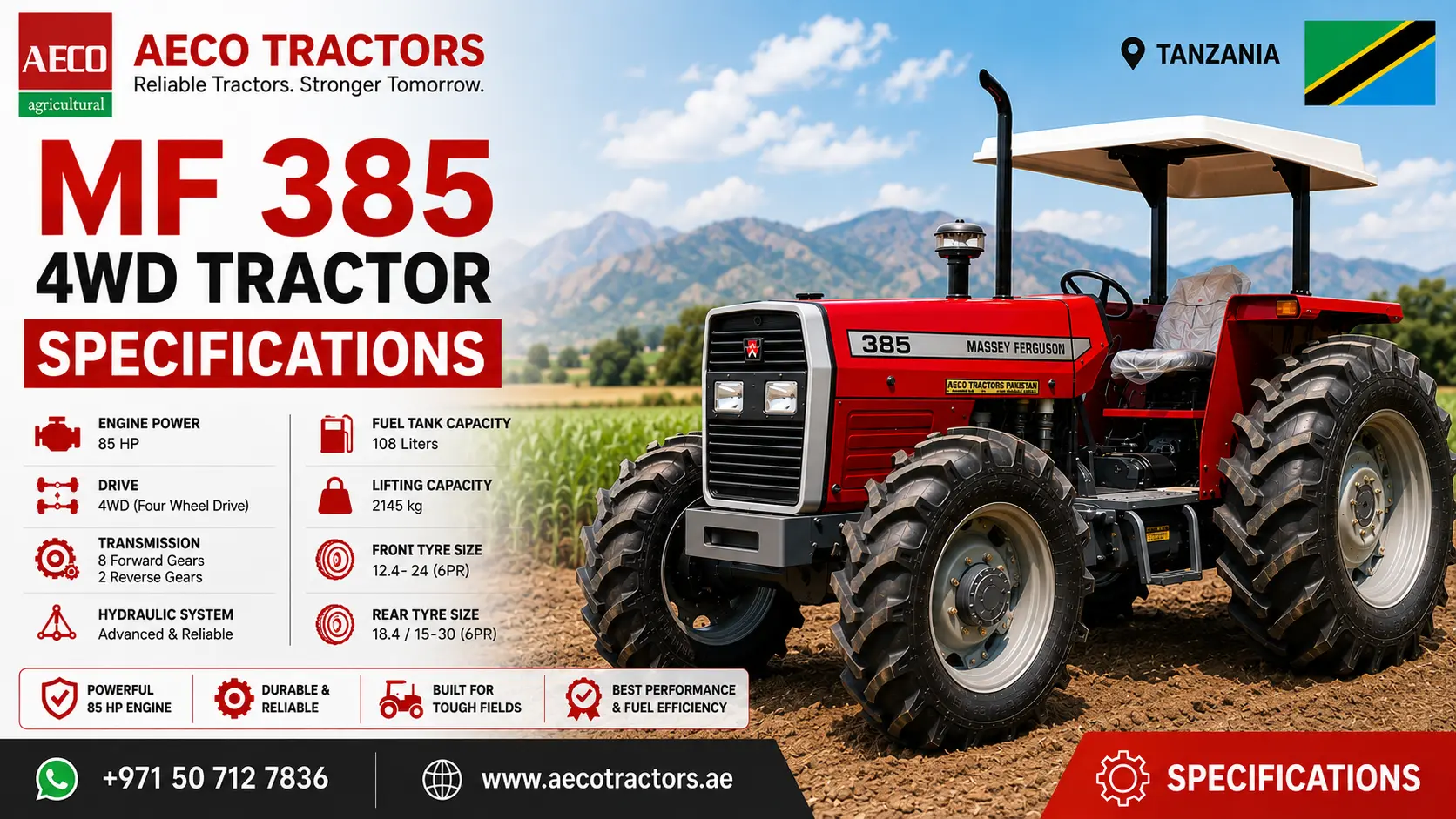 Massey ferguson 385 tractor specifications in tanzania